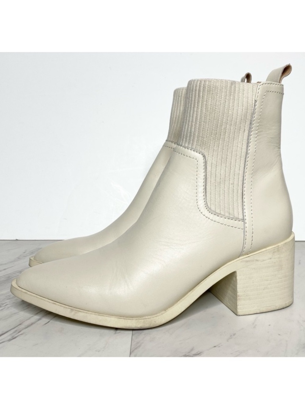 Steve Madden Abriel Pointy Toe Leather Heeled Bootie 8M